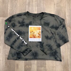 Womens Polaroid Cropped Tie Dye Sweatshirt‎